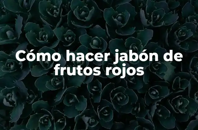 Cómo Hacer Jabón de Frutos Rojos