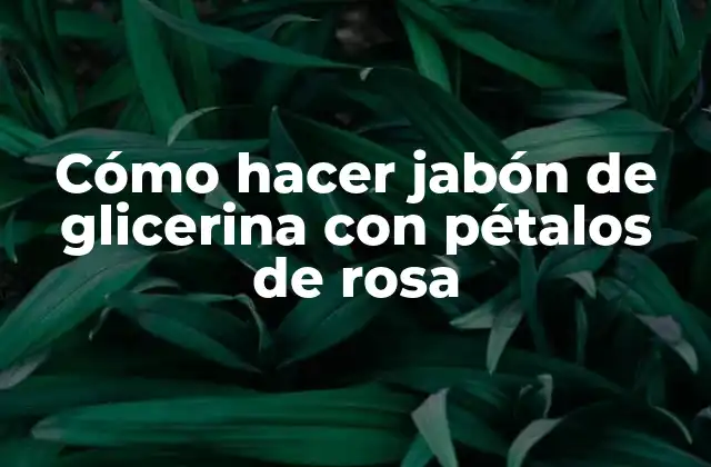 Cómo Hacer Jabón de Glicerina con Pétalos de Rosa