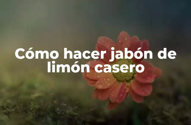 Cómo Hacer Jabón de Limón Casero