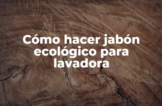 Cómo Hacer Jabón Ecológico para Lavadora