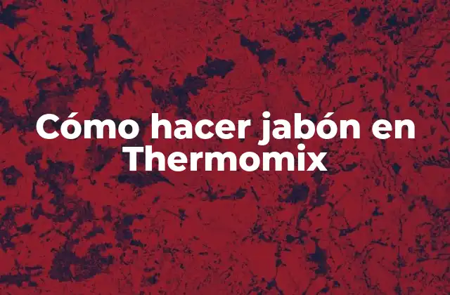Cómo Hacer Jabón en Thermomix