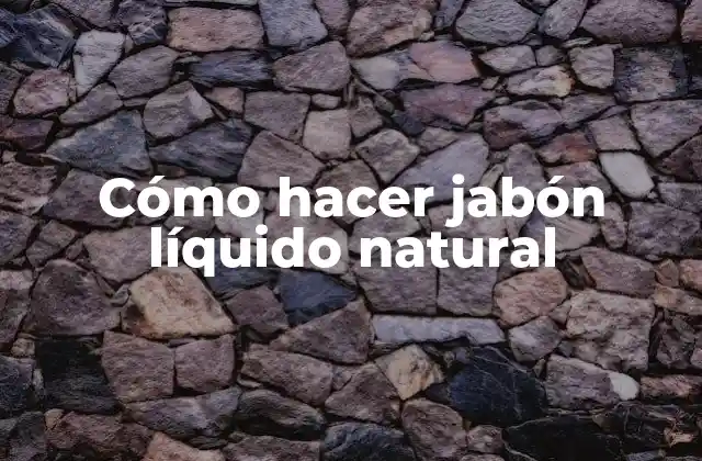 Cómo Hacer Jabón Líquido Natural