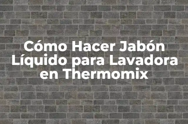 Cómo Hacer Jabón Líquido para Lavadora en Thermomix