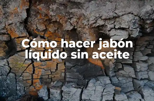 Cómo Hacer Jabón Líquido sin Aceite
