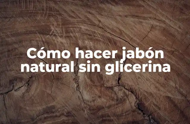 Cómo Hacer Jabón Natural sin Glicerina