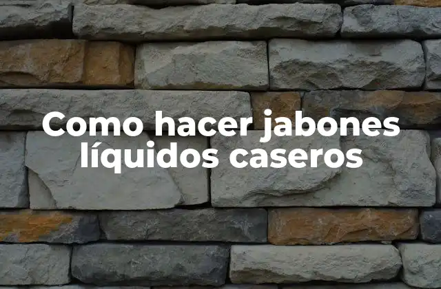 Como Hacer Jabones Líquidos Caseros