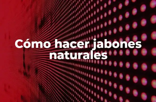 Cómo Hacer Jabones Naturales 2 Cómo hacer jabones naturales