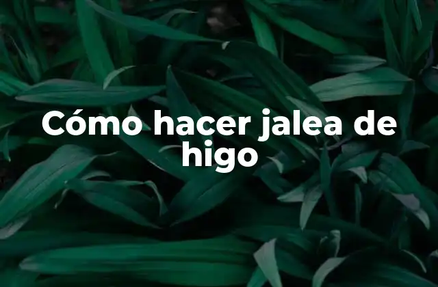 Cómo Hacer Jalea de Higo