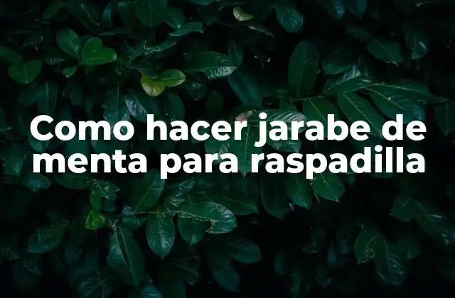 Como Hacer Jarabe de Menta para Raspadilla