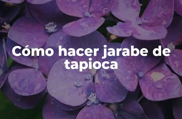 Cómo Hacer Jarabe de Tapioca