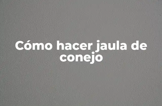 Cómo Hacer Jaula de Conejo