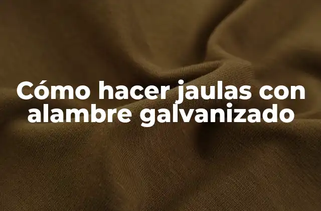 Cómo Hacer Jaulas con Alambre Galvanizado