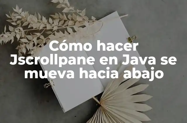 Cómo Hacer Jscrollpane en Java Se Mueva hacia Abajo