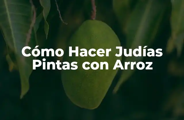Cómo Hacer Judías Pintas con Arroz