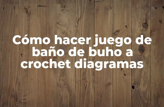 Cómo Hacer Juego de Baño de Buho a Crochet Diagramas