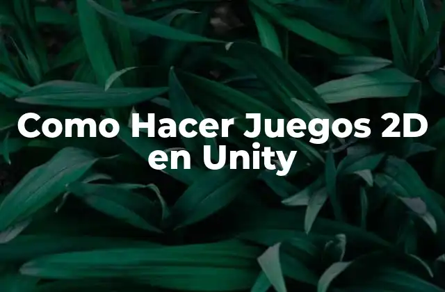 Como Hacer Juegos 2d en Unity 2 Qué son los Juegos 2D en Unity y Cómo se Utilizan