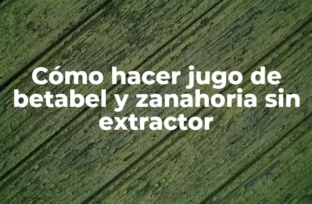 Cómo Hacer Jugo de Betabel y Zanahoria sin Extractor 2 Cómo hacer jugo de betabel y zanahoria sin extractor