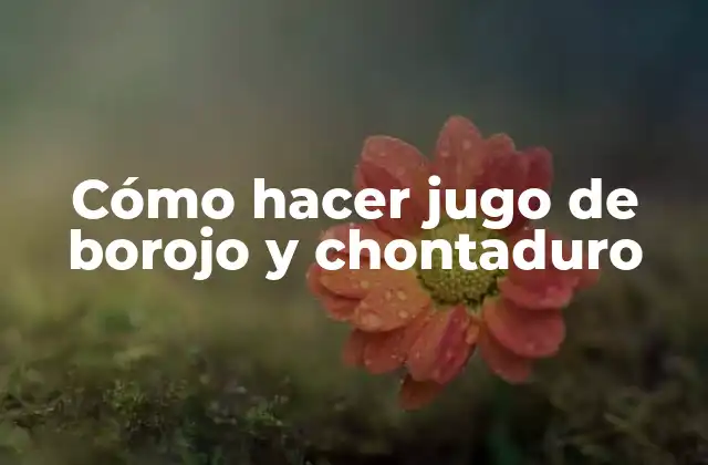 Cómo Hacer Jugo de Borojo y Chontaduro