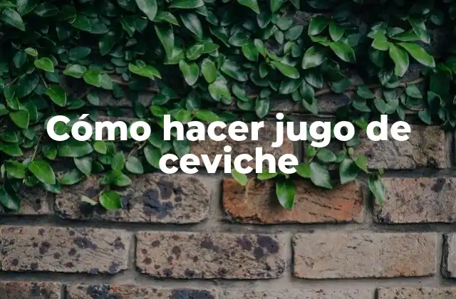 Cómo Hacer Jugo de Ceviche