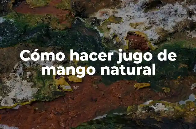¿Qué es el jugo de mango natural y para qué sirve?