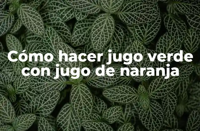 Qué es el jugo verde con jugo de naranja