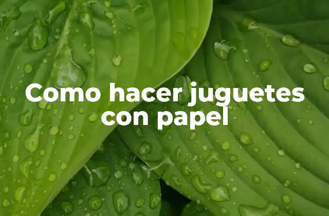 Como Hacer Juguetes con Papel