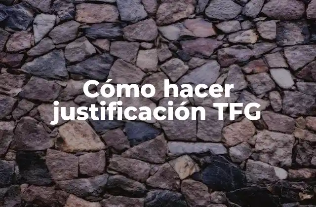 Cómo Hacer Justificación Tfg