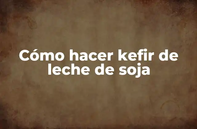 Cómo Hacer Kefir de Leche de Soja
