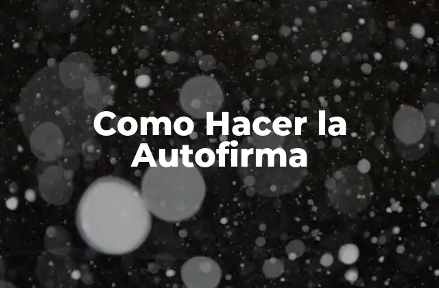 ¿Qué es la autofirma y cómo funciona?