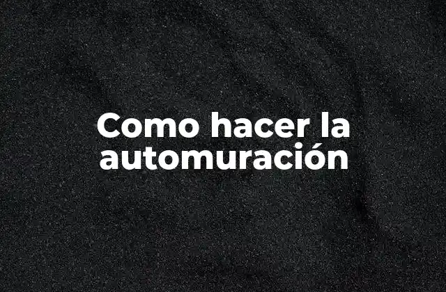 Como Hacer la Automuración