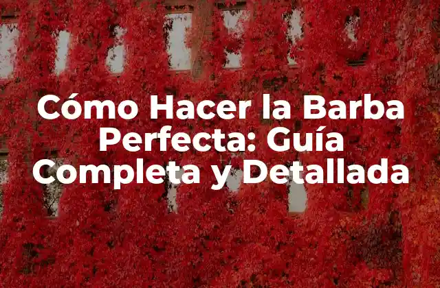Cómo Hacer la Barba Perfecta: Guía Completa y Detallada