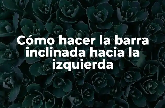 Cómo Hacer la Barra Inclinada hacia la Izquierda