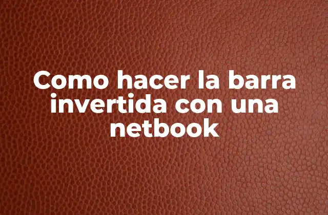 Como Hacer la Barra Invertida con una Netbook