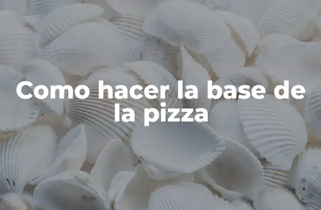 Como Hacer la Base de la Pizza