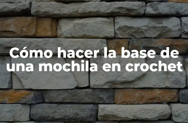 Cómo Hacer la Base de una Mochila en Crochet