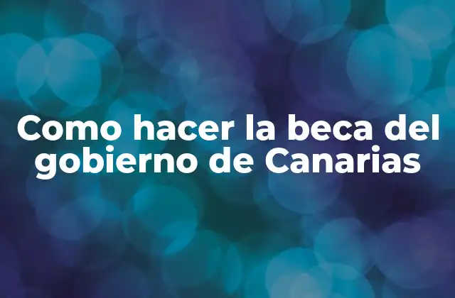 ¿Qué es la beca del gobierno de Canarias?