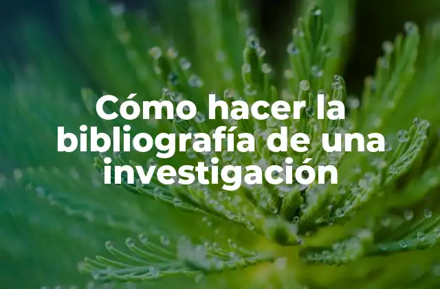 Cómo Hacer la Bibliografía de una Investigación