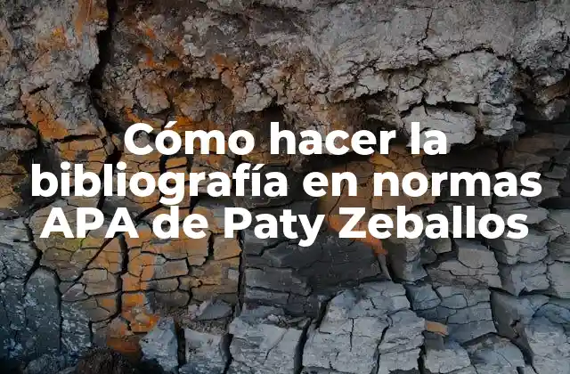 Cómo Hacer la Bibliografía en Normas Apa de Paty Zeballos