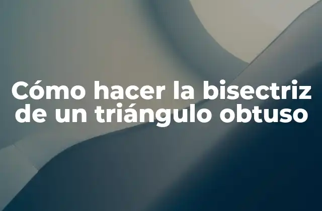 Cómo Hacer la Bisectriz de un Triángulo Obtuso