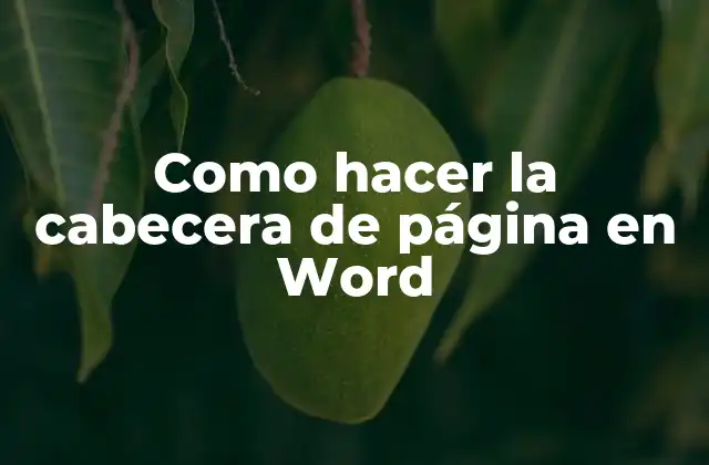 Como Hacer la Cabecera de Página en Word