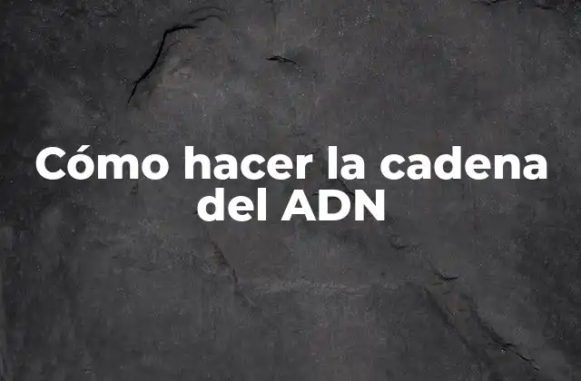 Cómo Hacer la Cadena Del Adn