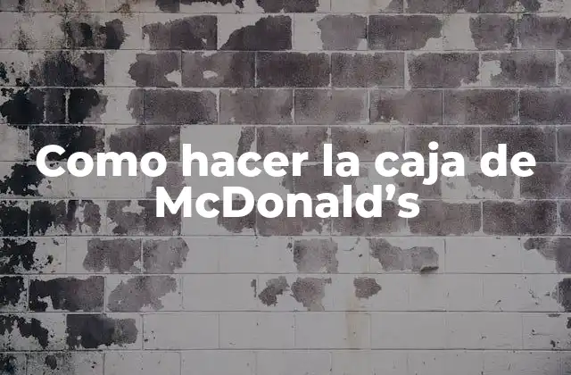 Como Hacer la Caja de Mcdonald’s