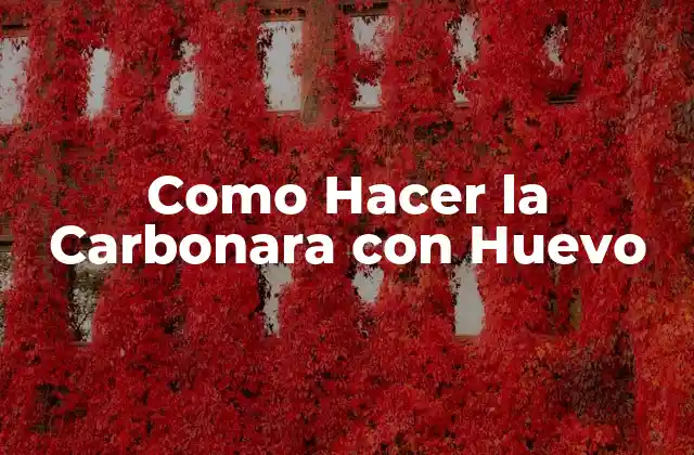 Como Hacer la Carbonara con Huevo