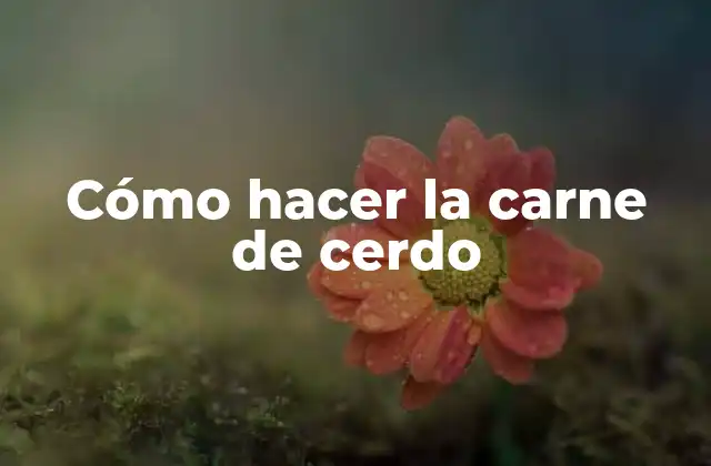 Cómo Hacer la Carne de Cerdo