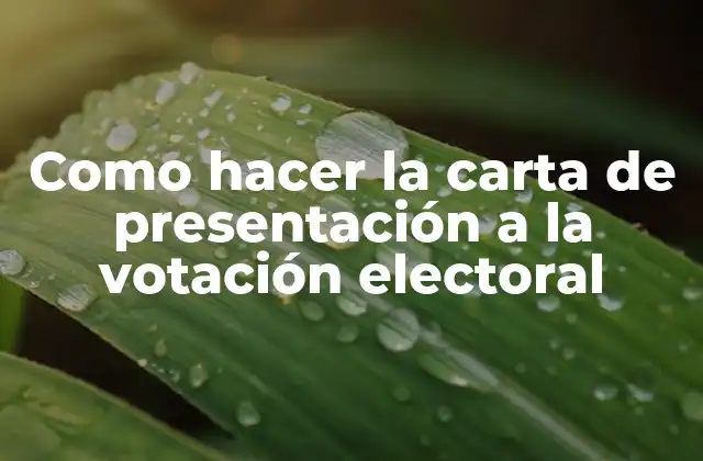 Como Hacer la Carta de Presentación a la Votación Electoral