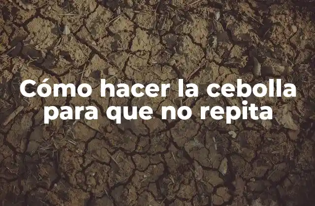 Cómo Hacer la Cebolla para que No Repita