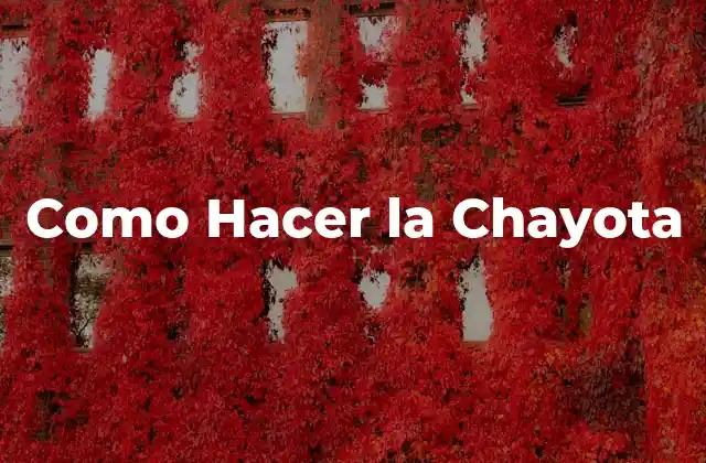 Como Hacer la Chayota