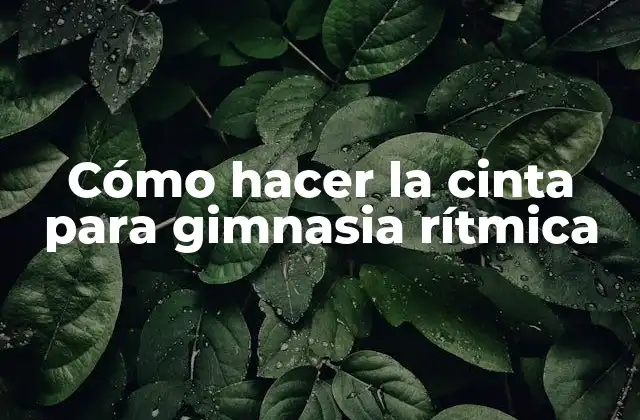 Cómo Hacer la Cinta para Gimnasia Rítmica