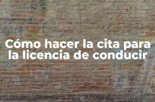 Cómo Hacer la Cita para la Licencia de Conducir