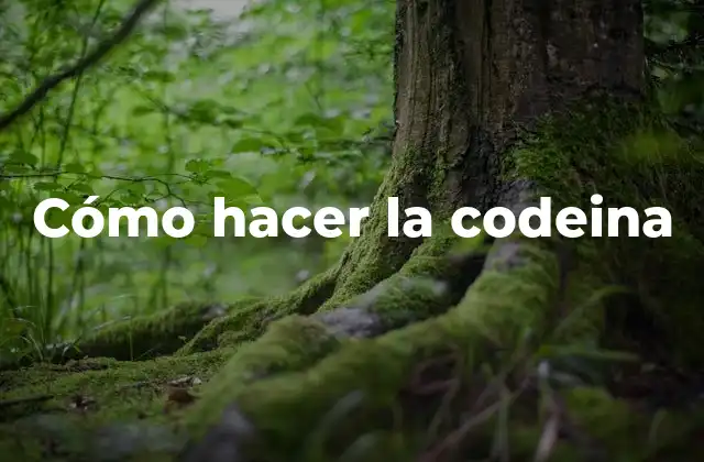 Cómo Hacer la Codeina